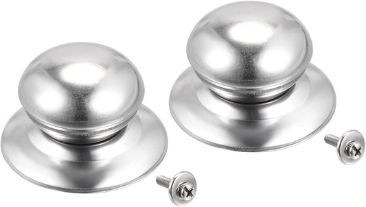 Stainless Steel Universal Pot Lid Knob Replacement 66x49x37mm - Pack of 2