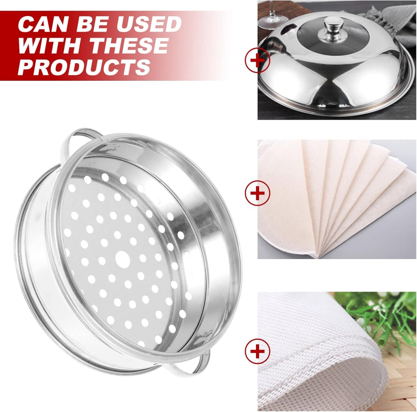 Stainless Steel Vegetable Steamer Basket for Small Kitchen Cooking - Ideal for Rice, Meat, Fish, and Dim Sum