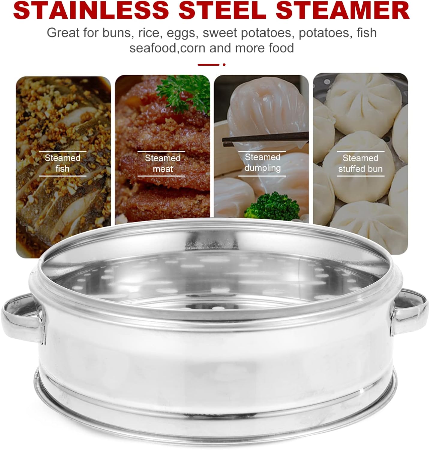 Stainless Steel Vegetable Steamer Basket for Small Kitchen Cooking - Ideal for Rice, Meat, Fish, and Dim Sum