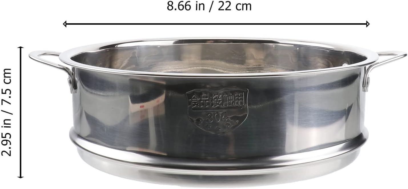 Stainless Steel Vegetable Steamer Pot with Basket Insert - 22cm, Kitchen Saucepot for Dim Sum, Dumplings, and Buns by DOITOOL