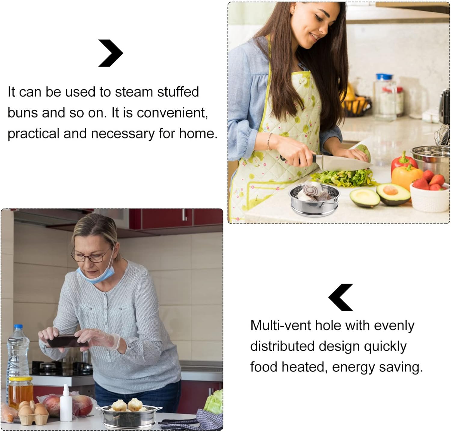 Stainless Steel Vegetable Steamer Pot with Basket Insert - 22cm, Kitchen Saucepot for Dim Sum, Dumplings, and Buns by DOITOOL