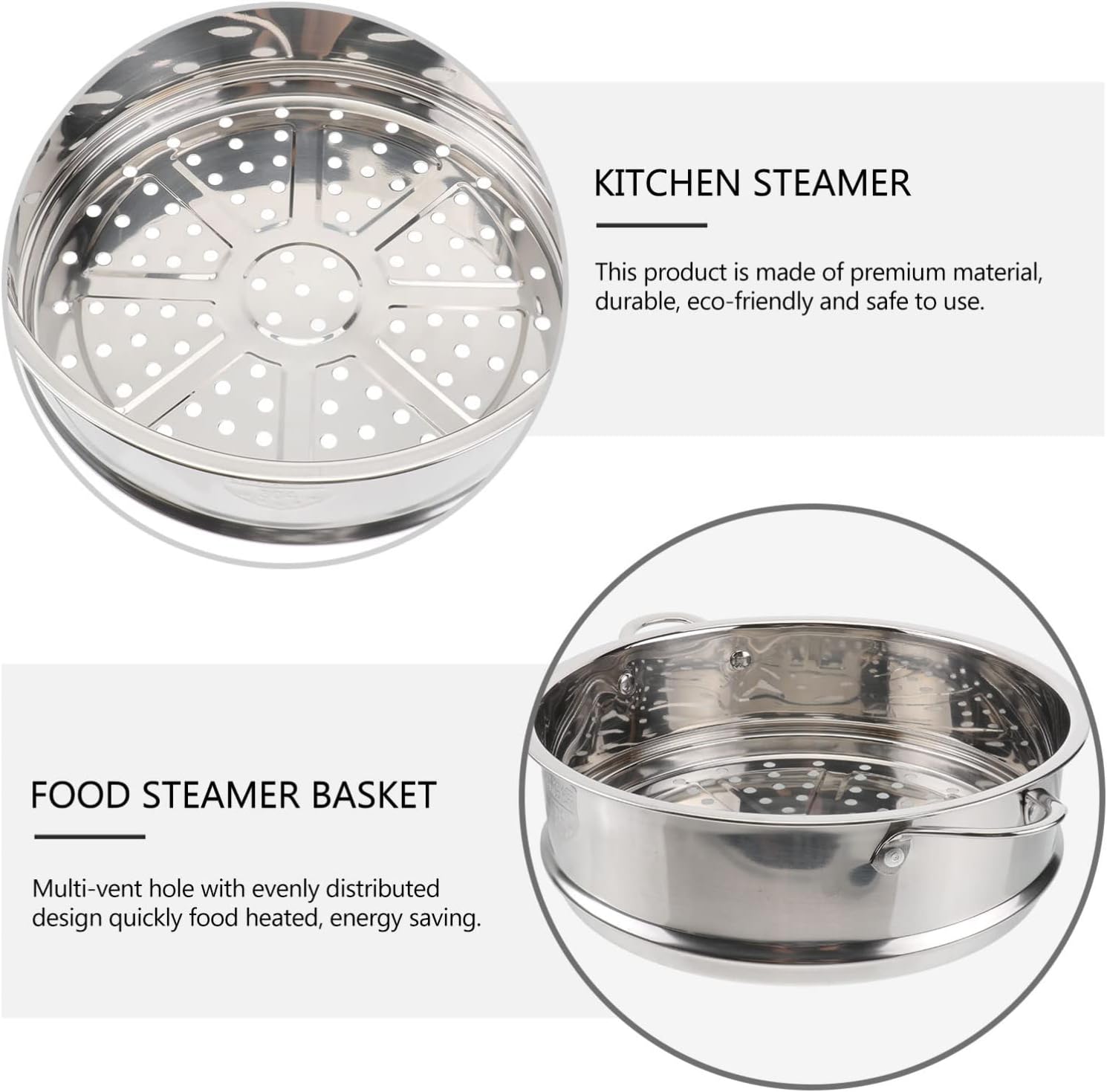 Stainless Steel Vegetable Steamer Pot with Basket Insert - 22cm, Kitchen Saucepot for Dim Sum, Dumplings, and Buns by DOITOOL