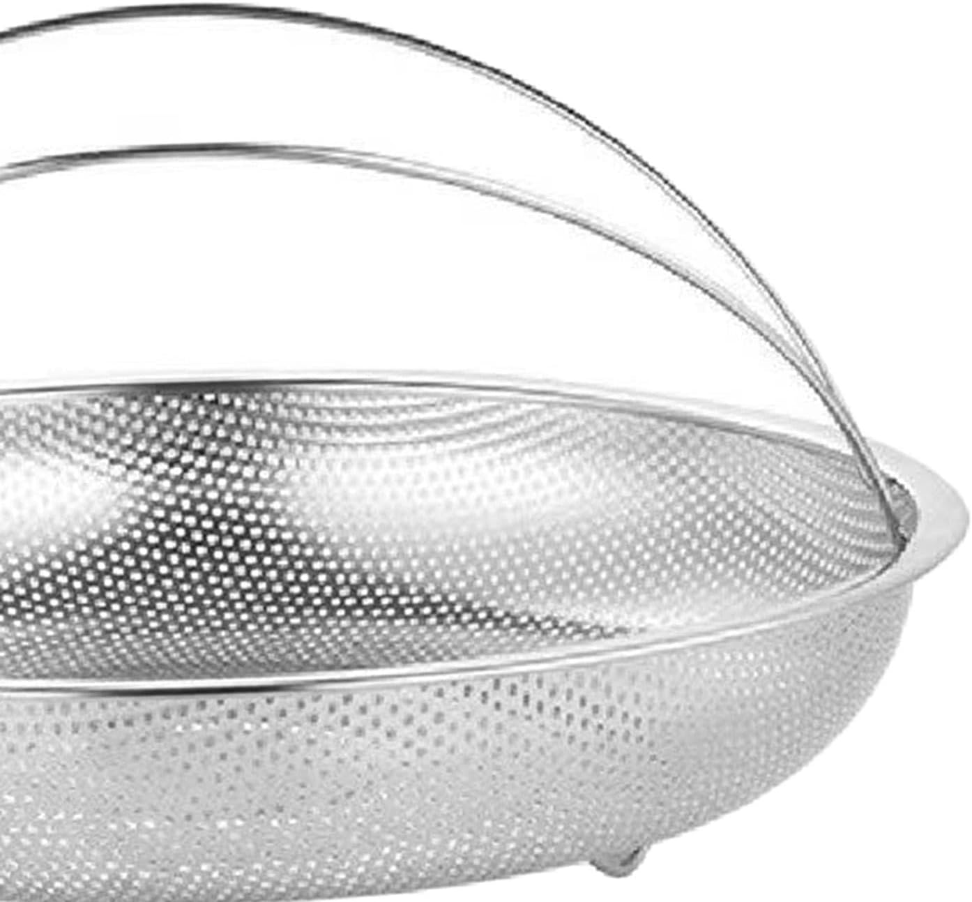 Stainless Steel Veggie Steamer Basket with Handle - Round Mesh Net Strainer for Dumpling Cooking