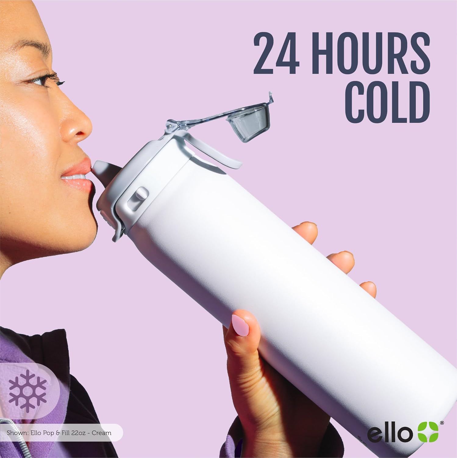 Stainless Steel Water Bottle with Quick Fill Technology, Double Walled Vacuum Insulated, Leak Proof Lid, BPA Free, Holiday Gift, 22oz-40oz