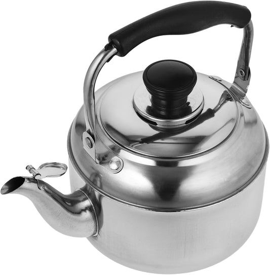 Stainless Steel Whistling Kettle for Gas Hob and Stove - Silver Chinese Teapot Water Boiler