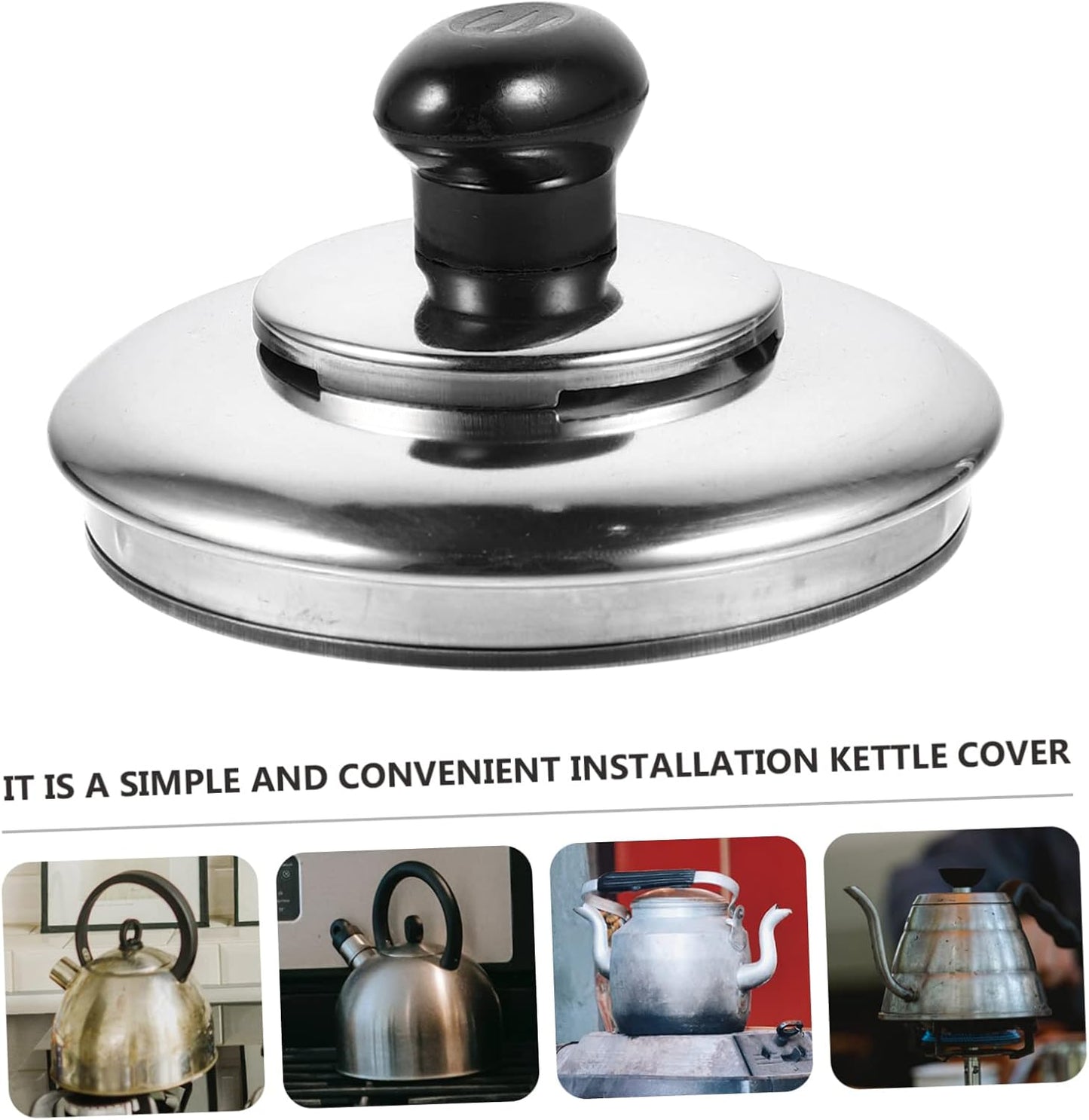 Stainless Steel Whistling Kettle Lid Replacement - Teakettle Top Handle Cover - Cookware Pot Lid Knob - Silver Teapot Lid Handle