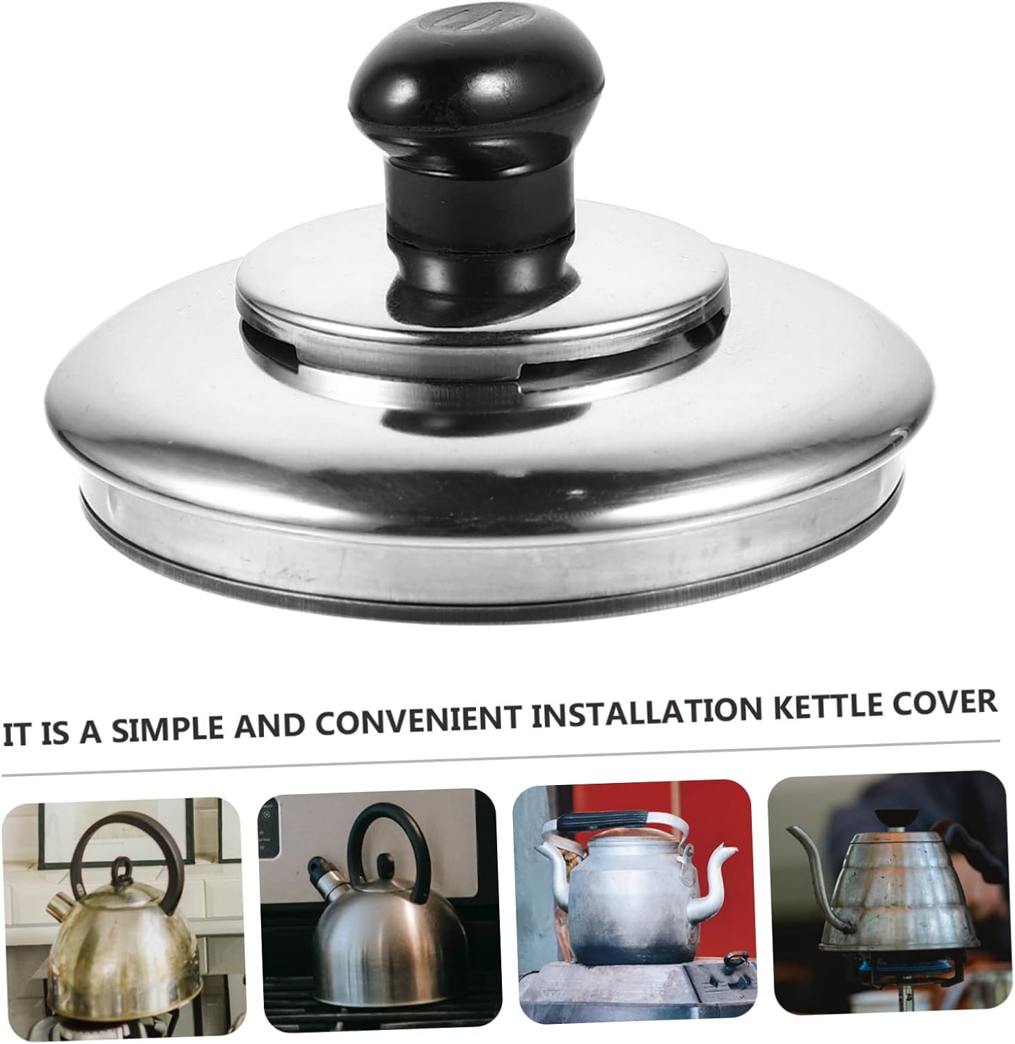 Stainless Steel Whistling Kettle Lid Replacement - Teakettle Top Handle Cover - Cookware Pot Lid Knob - Silver Teapot Lid Handle