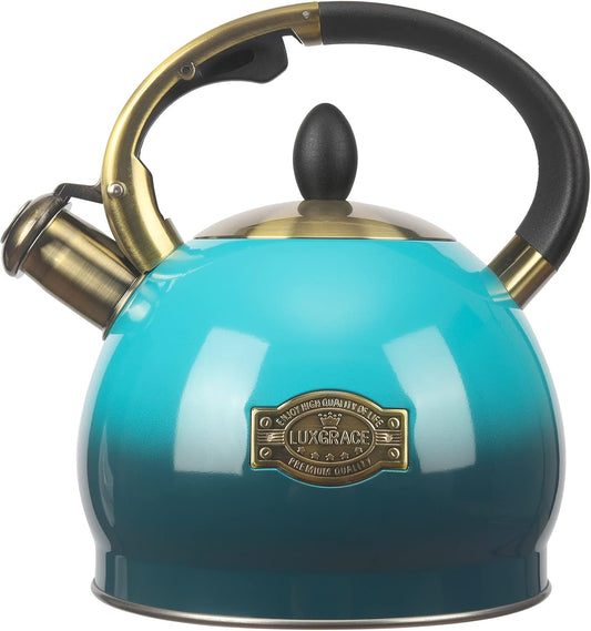 Stainless Steel Whistling Tea Kettle - Classic Design with Cool Grip - 3 Quart Capacity for Stovetop Brewing