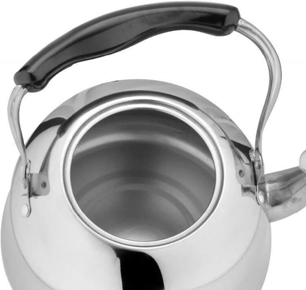 Stainless Steel Whistling Tea Kettle for Household and Kitchen Use - 3L-1L Teapot for Brewing Coffee, Tea, and Espresso on All Stove Types