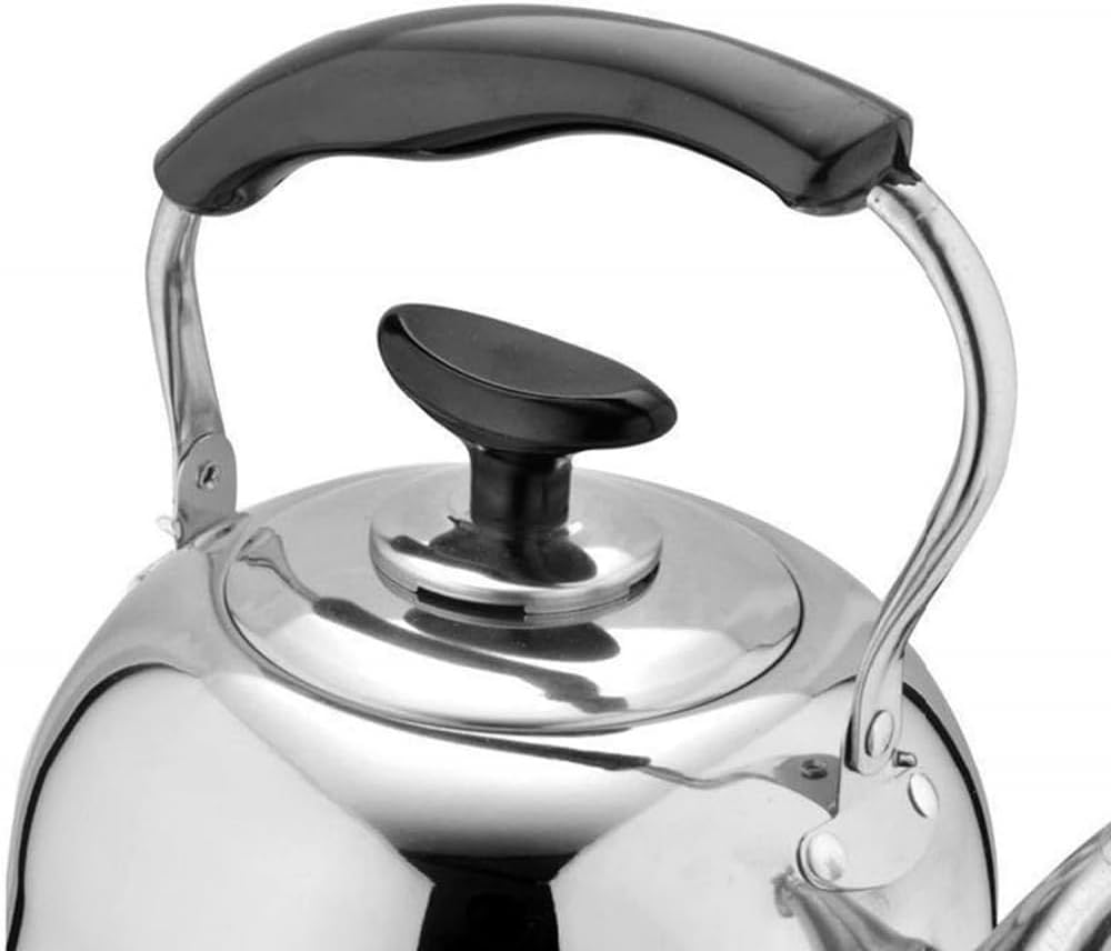 Stainless Steel Whistling Tea Kettle for Household and Kitchen Use - 3L-1L Teapot for Brewing Coffee, Tea, and Espresso on All Stove Types
