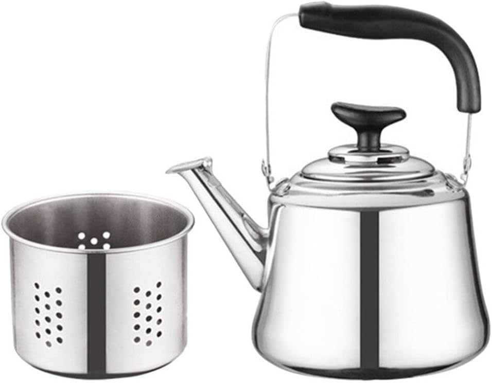 Stainless Steel Whistling Tea Kettle for Stove Top - Portable Kitchen Water Pot with Whistle - Household Teakettle for Home