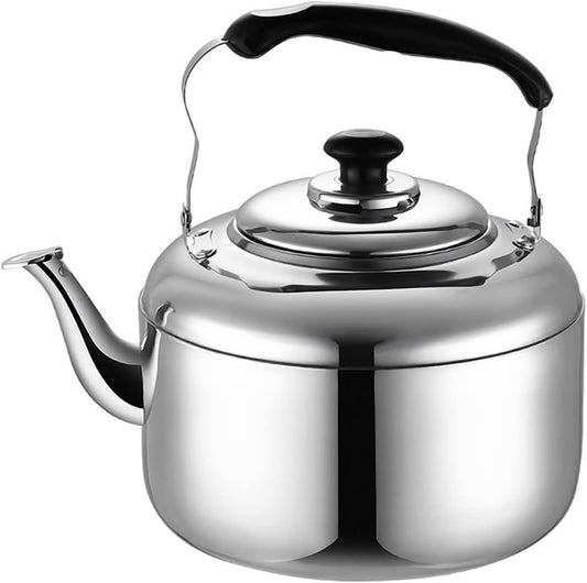 Stainless Steel Whistling Tea Kettle for Stove Tops - Food Grade Teapot for Gas, Induction, Electric Stoves - 4L Capacity