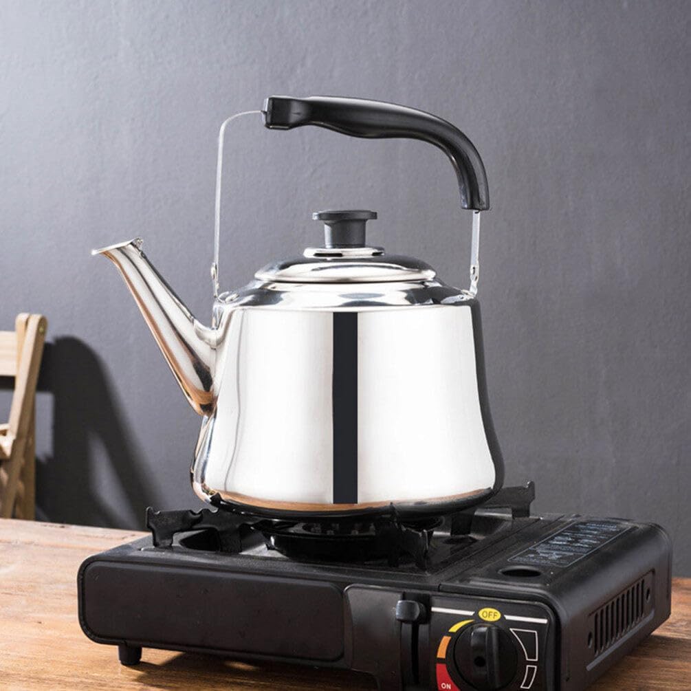 Stainless Steel Whistling Tea Kettle for Stove Top - Portable Kitchen Water Pot with Whistle - Household Teakettle for Home