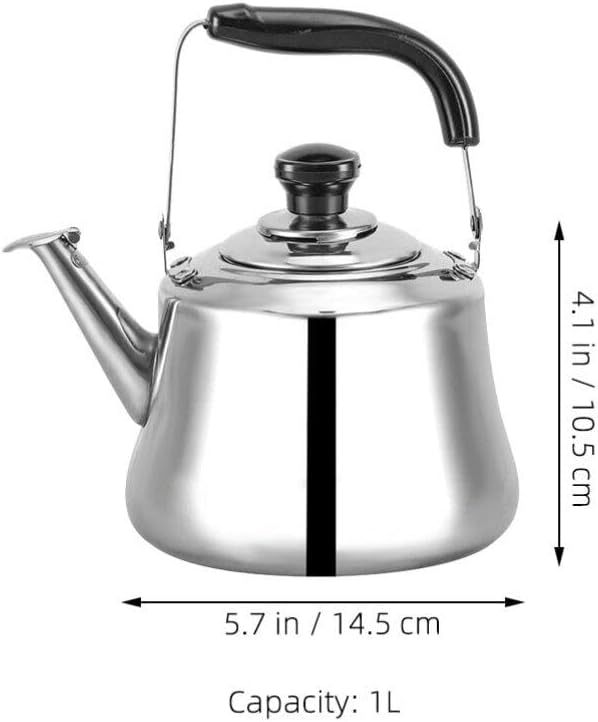 Stainless Steel Whistling Tea Kettle for Stove Top - Portable Kitchen Water Pot with Whistle - Household Teakettle for Home