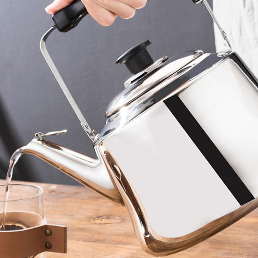 Stainless Steel Whistling Tea Kettle for Stove Top - Portable Kitchen Water Pot with Whistle - Household Teakettle for Home