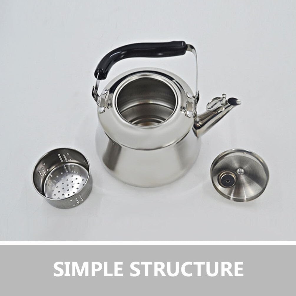 Stainless Steel Whistling Tea Kettle for Stove Top - Portable Kitchen Water Pot with Whistle - Household Teakettle for Home