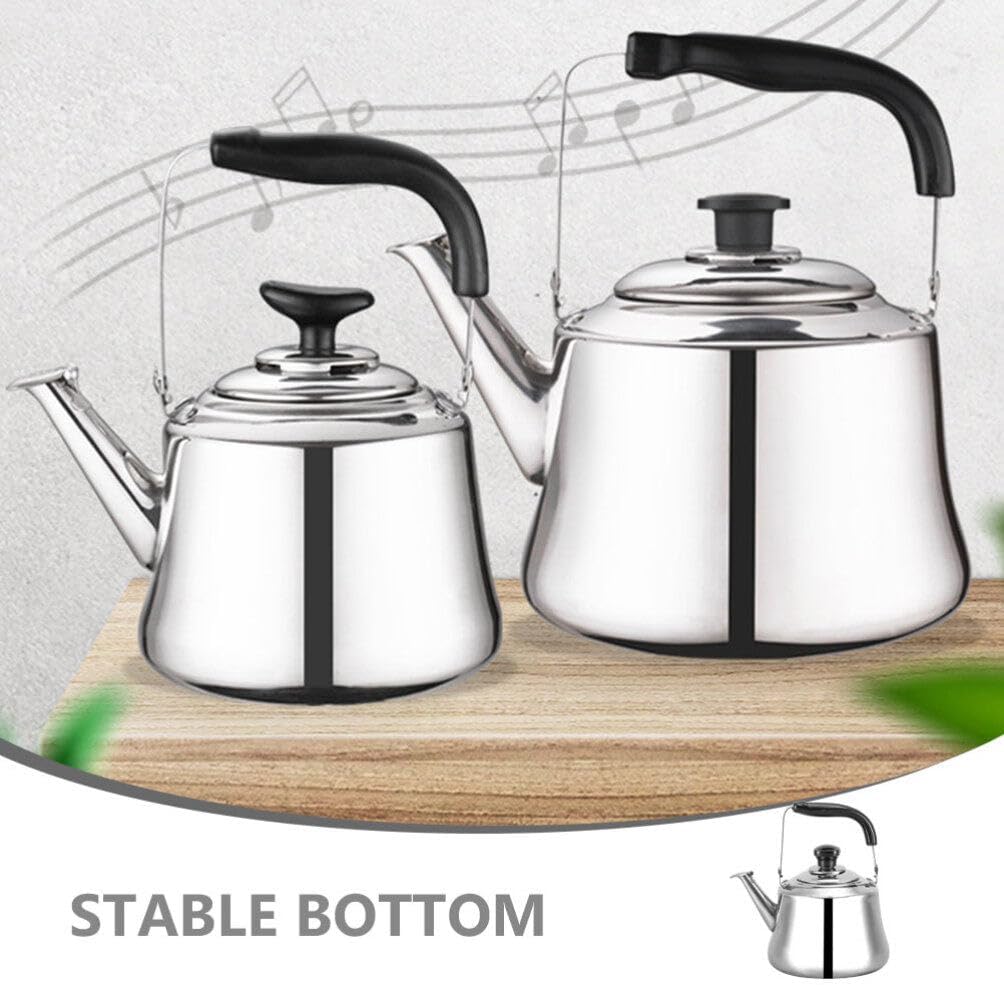 Stainless Steel Whistling Tea Kettle for Stove Top - Portable Kitchen Water Pot with Whistle - Household Teakettle for Home