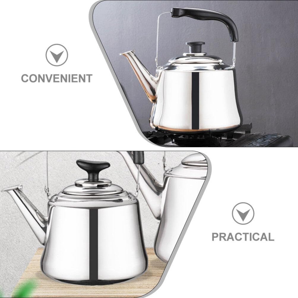 Stainless Steel Whistling Tea Kettle for Stove Top - Portable Kitchen Water Pot with Whistle - Household Teakettle for Home