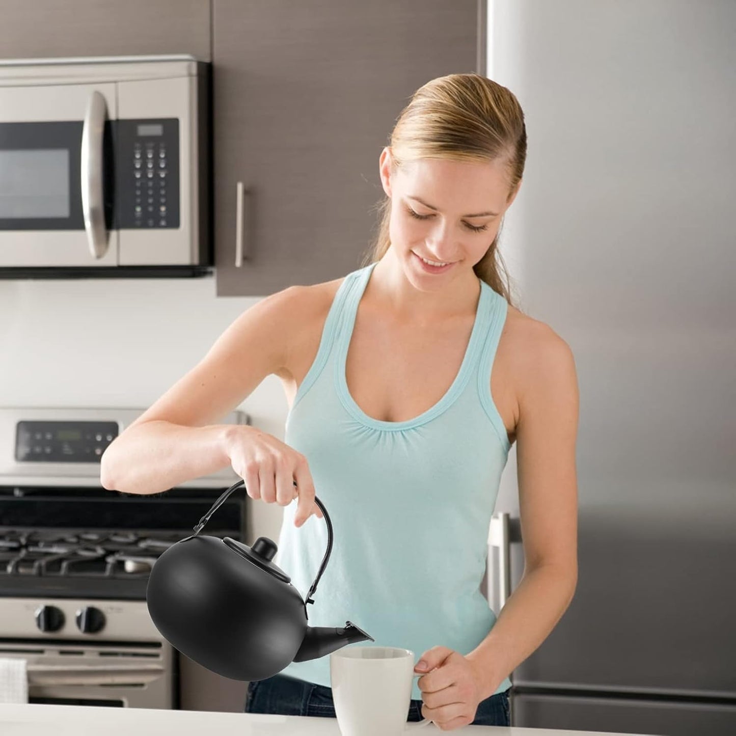 Stainless Steel Whistling Tea Kettle with Infuser for Stovetop - DOITOOL Water Boiling Pot