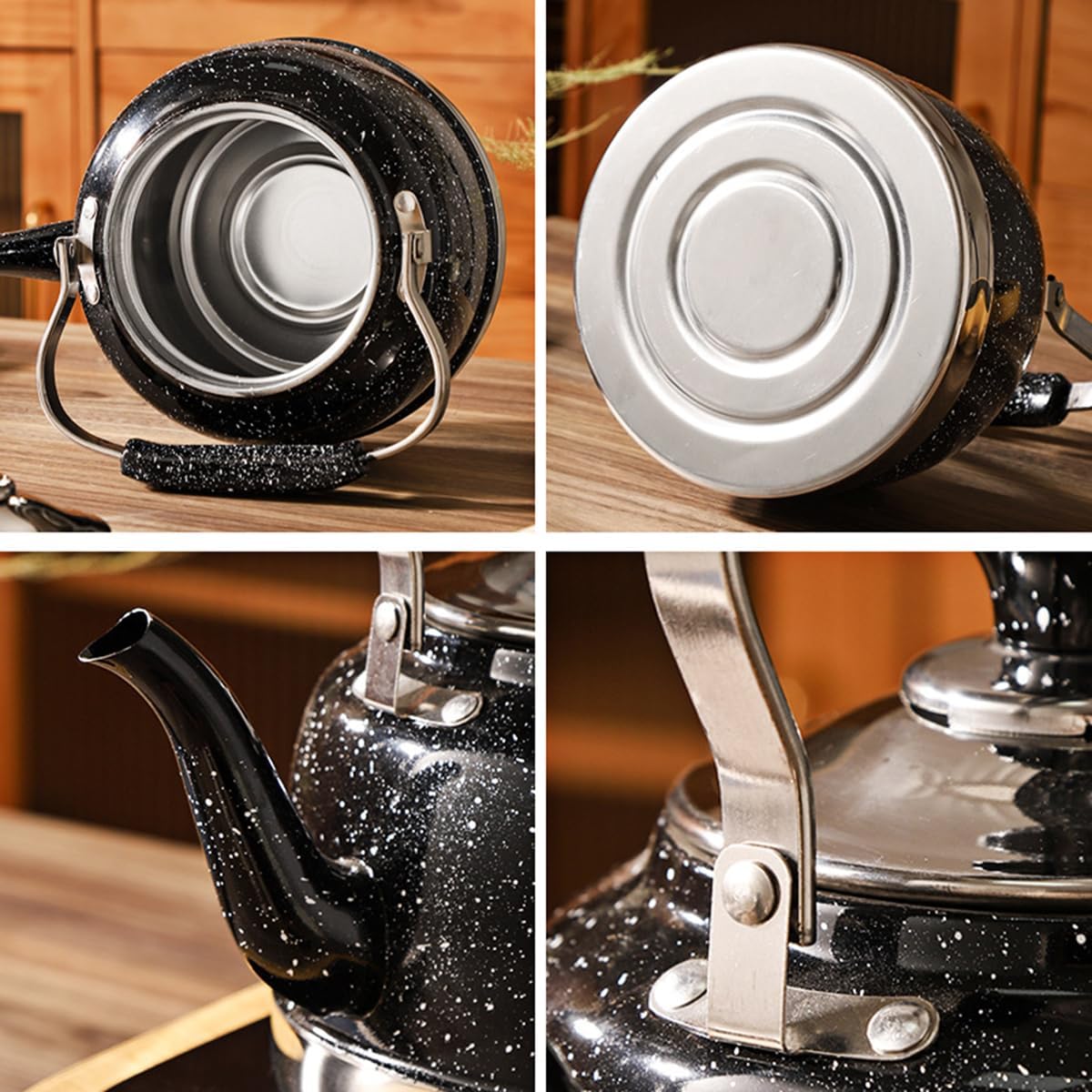 Stainless Steel Whistling Tea Kettle with Infuser, Red Stovetop Tea Pot - 1.5L