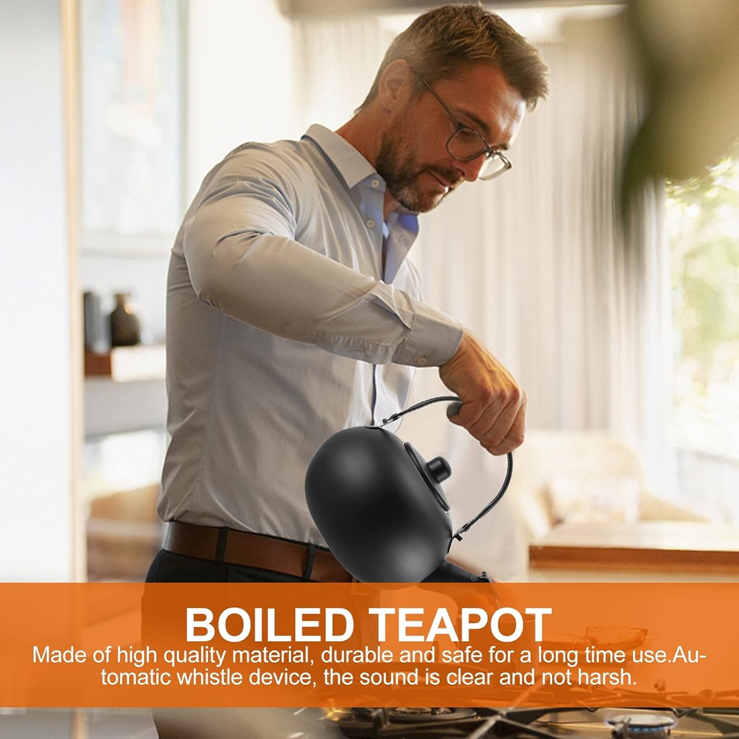 Stainless Steel Whistling Tea Kettle with Infuser for Stovetop - DOITOOL Water Boiling Pot