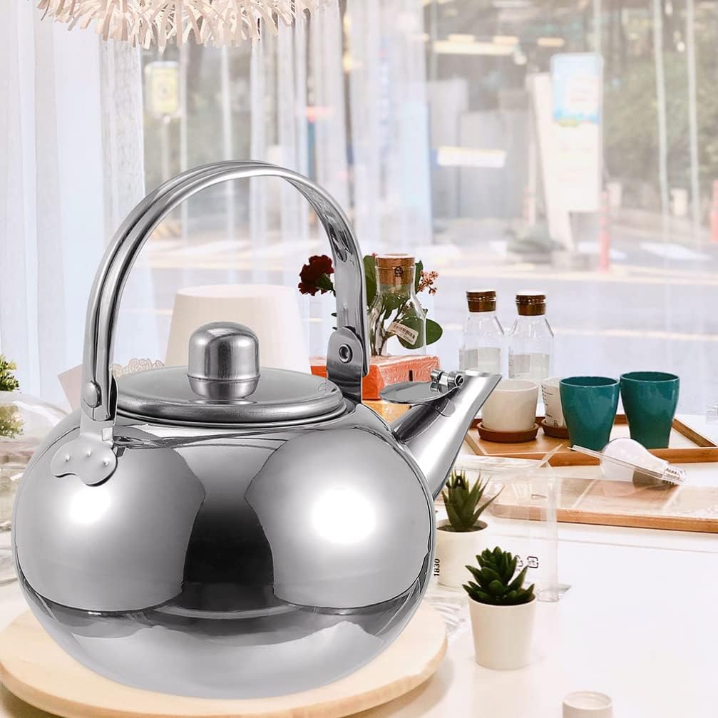 Stainless Steel Whistling Tea Kettle with Infuser - Durable Stovetop Pot for Loose Leaf Tea Brewing and Tea Warmer