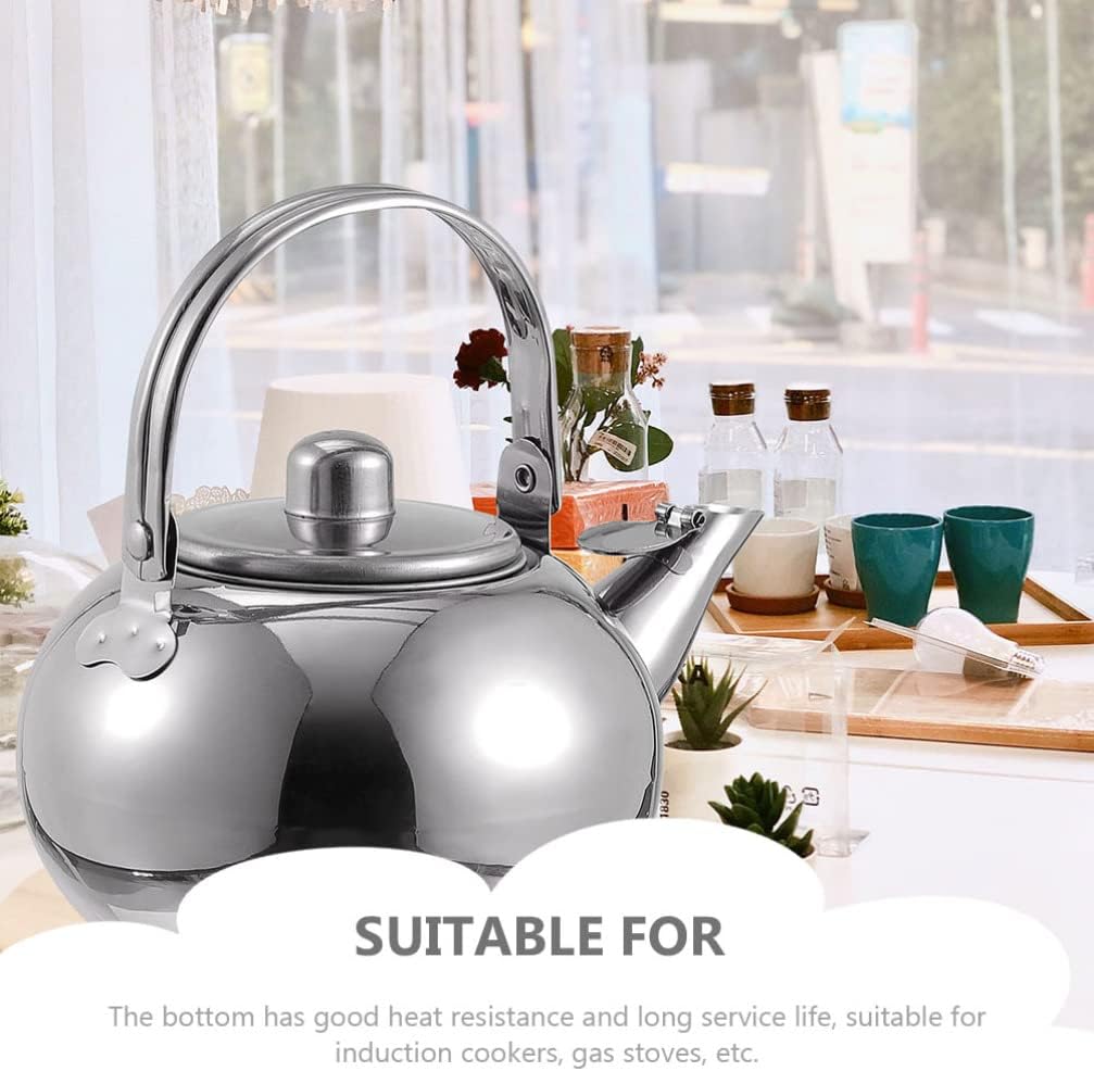 Stainless Steel Whistling Tea Kettle with Infuser - Durable Stovetop Pot for Loose Leaf Tea Brewing and Tea Warmer