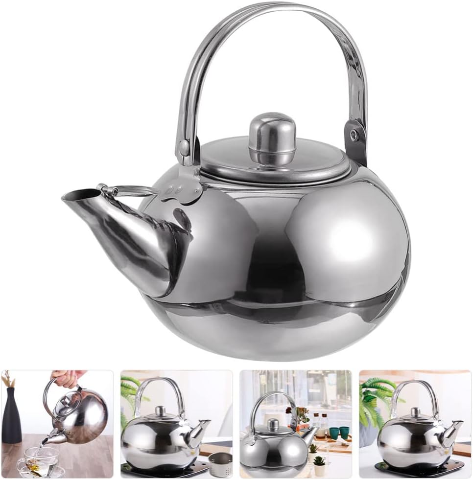 Stainless Steel Whistling Tea Kettle with Infuser - Durable Stovetop Pot for Loose Leaf Tea Brewing and Tea Warmer