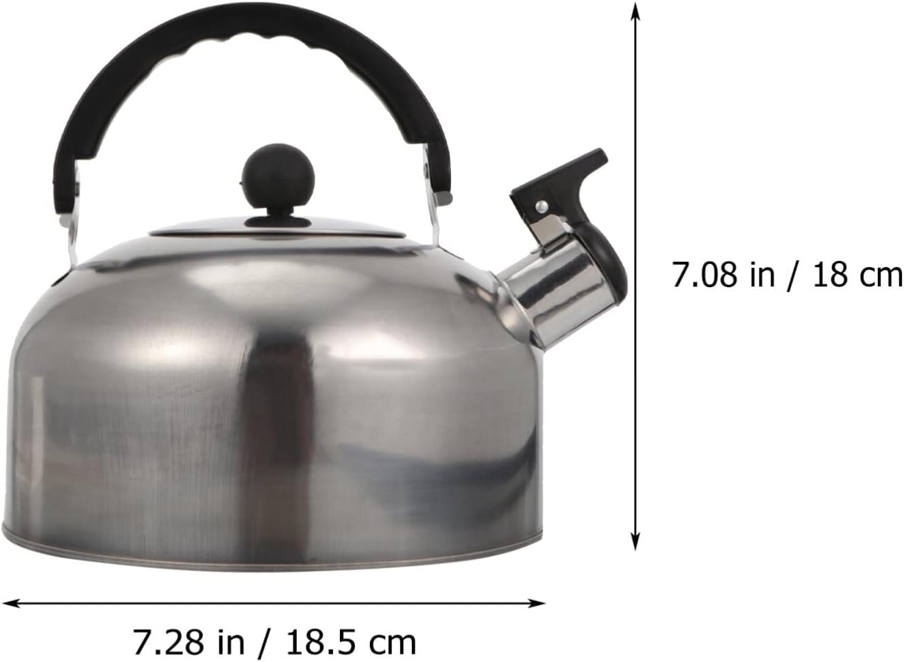 Stainless Steel Whistling Teapot Kettle for Stovetop - Classic 2QT Boiling Teapot with Handle