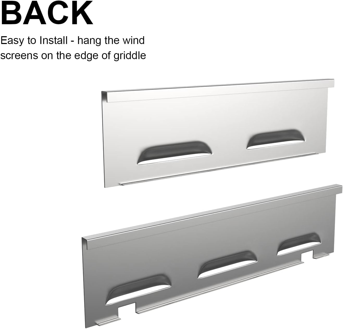 Stainless Steel Wind Screen Replacement Parts for Blackstone 28" Griddle - Compatible with 2 Burner Flat Top Gas Grill - BBQ777 5016