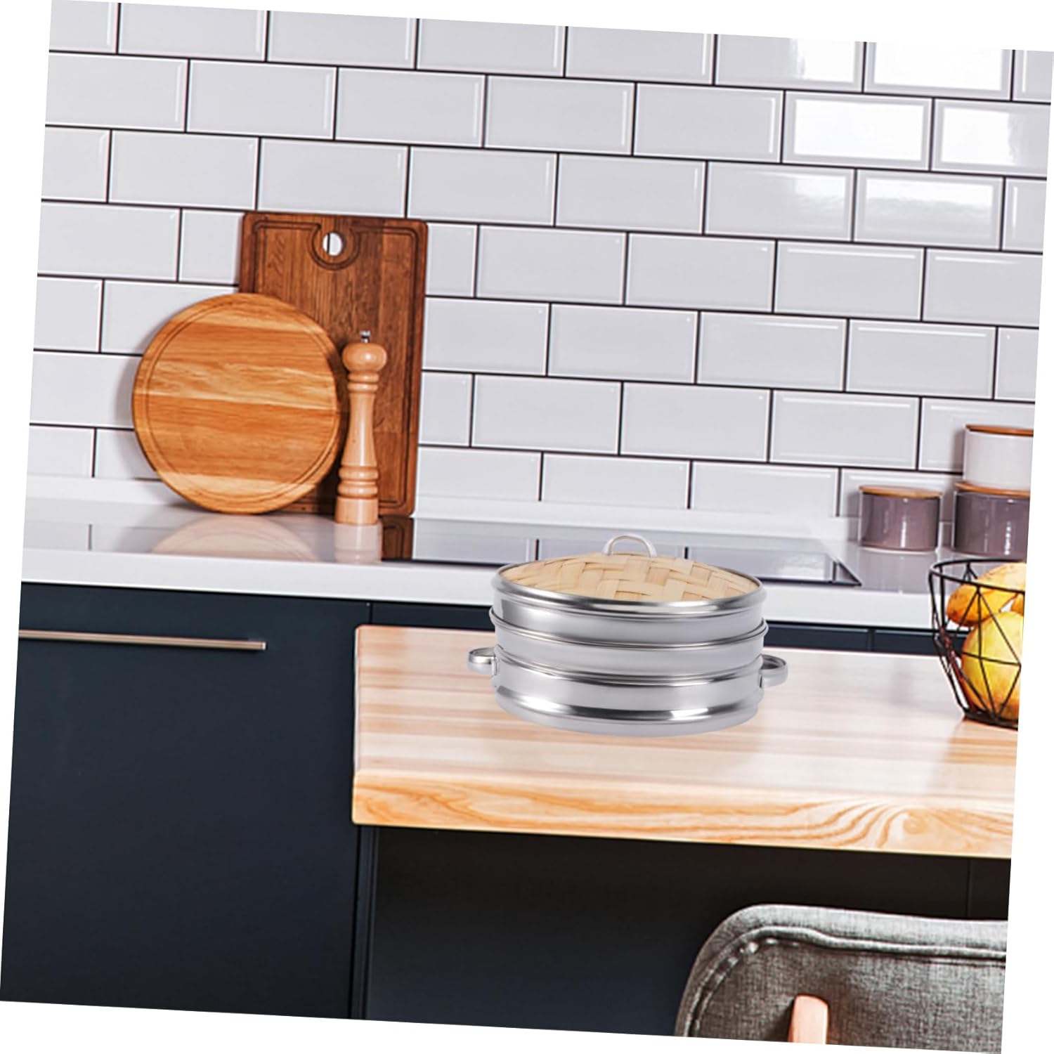 Steamer Cookware Set for Breakfast Bread with Lid - Kitchen Supplies for Dumplings and Bamboo Grids