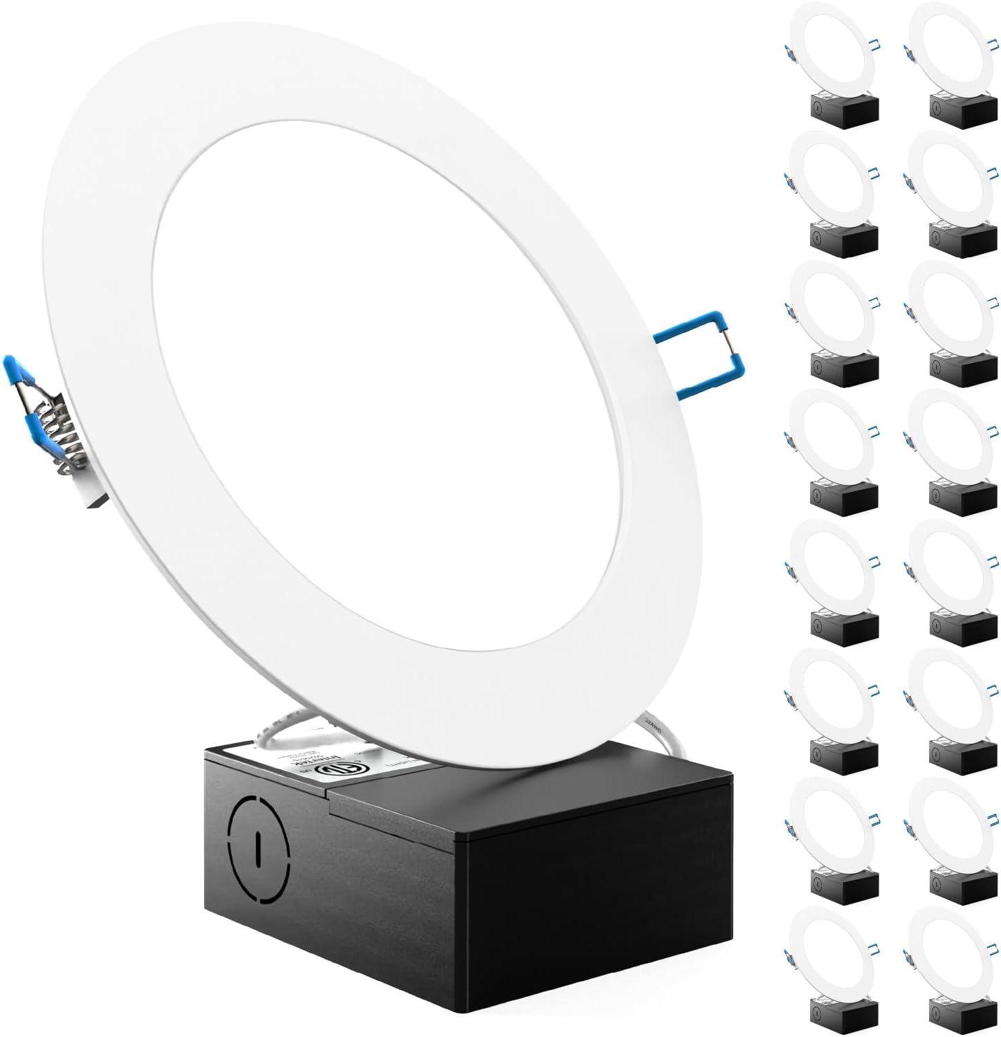 Sunco Lighting 16 Pack 6 Inch Ultra Thin LED Recessed Ceiling Lights - Dimmable 2700K Soft White - Wafer Thin Design - Canless with Junction Box - Energy Efficient 14W