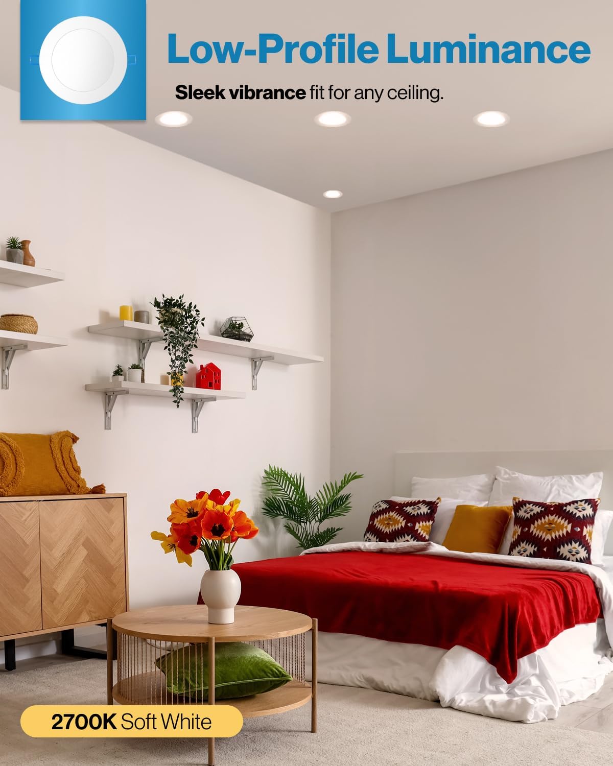 Sunco Lighting 16 Pack 6 Inch Ultra Thin LED Recessed Ceiling Lights - Dimmable 2700K Soft White - Wafer Thin Design - Canless with Junction Box - Energy Efficient 14W