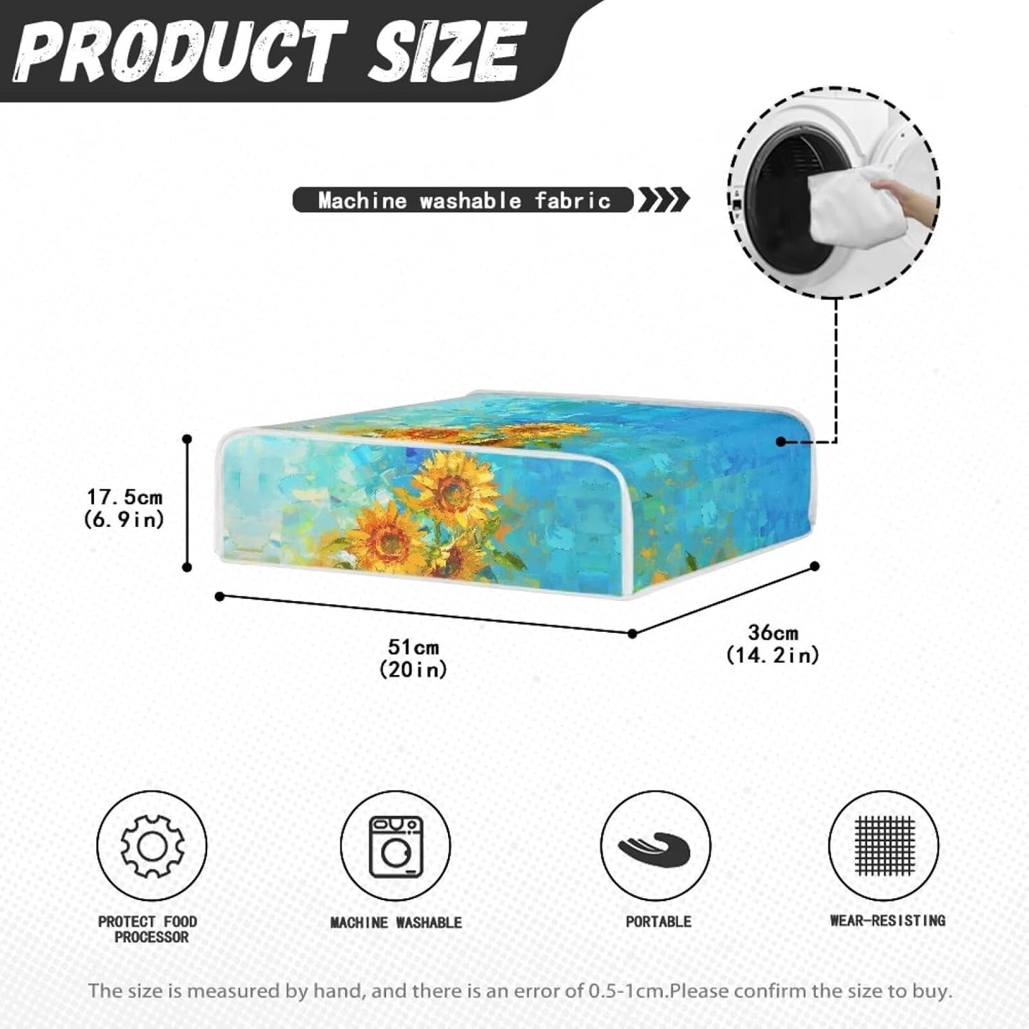 Sunflower Kitchen Electric Griddle Dust Cover for Tabletop Grills - Compatible with Panini Press and Baking Dish - Small Appliance Cover for Home Decor