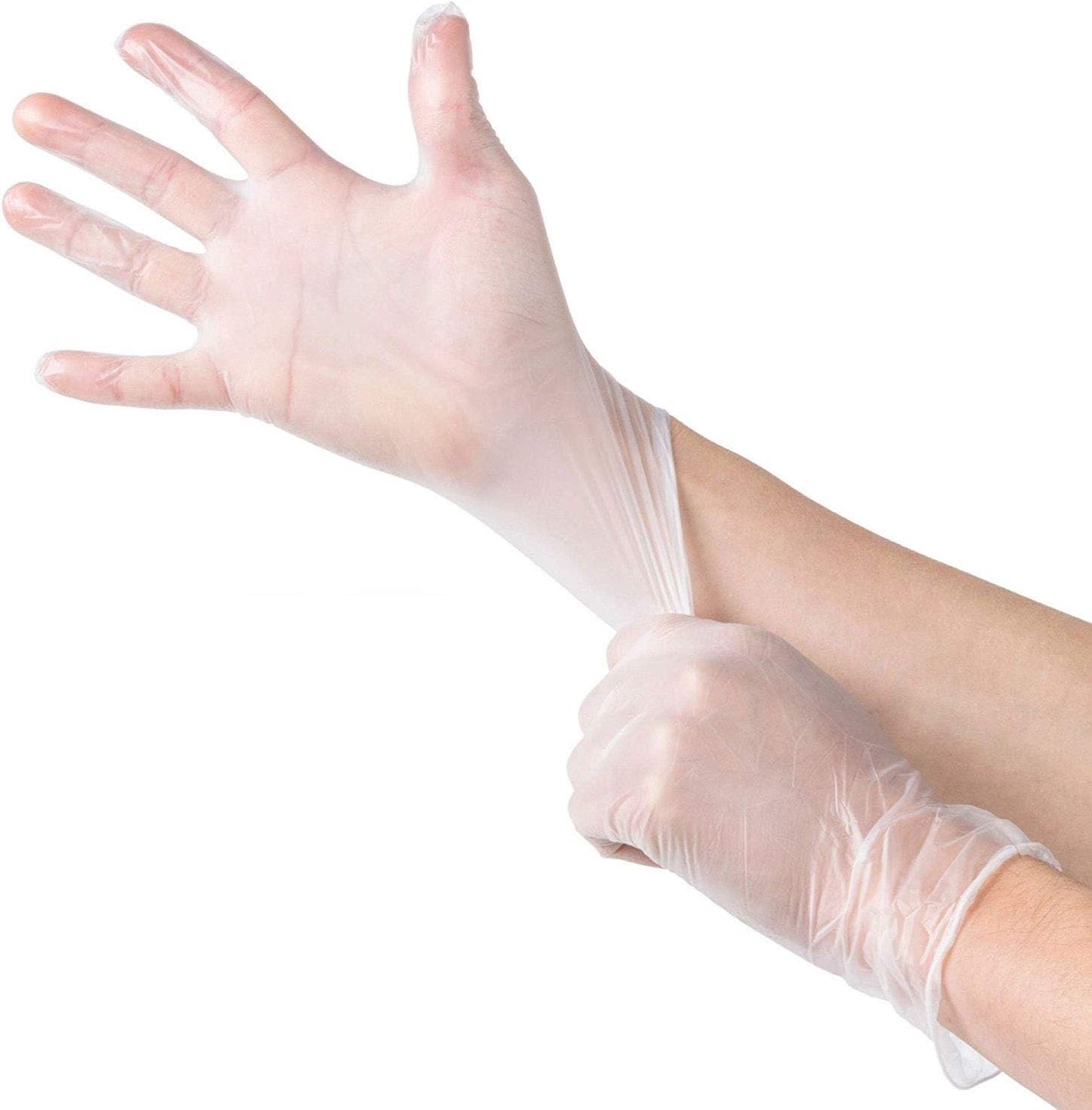 Sunset Brands Large Disposable Vinyl Gloves - Non-Sterile, Easy Slip On/Off, Smooth Touch, Food Service Grade - Pack of 200