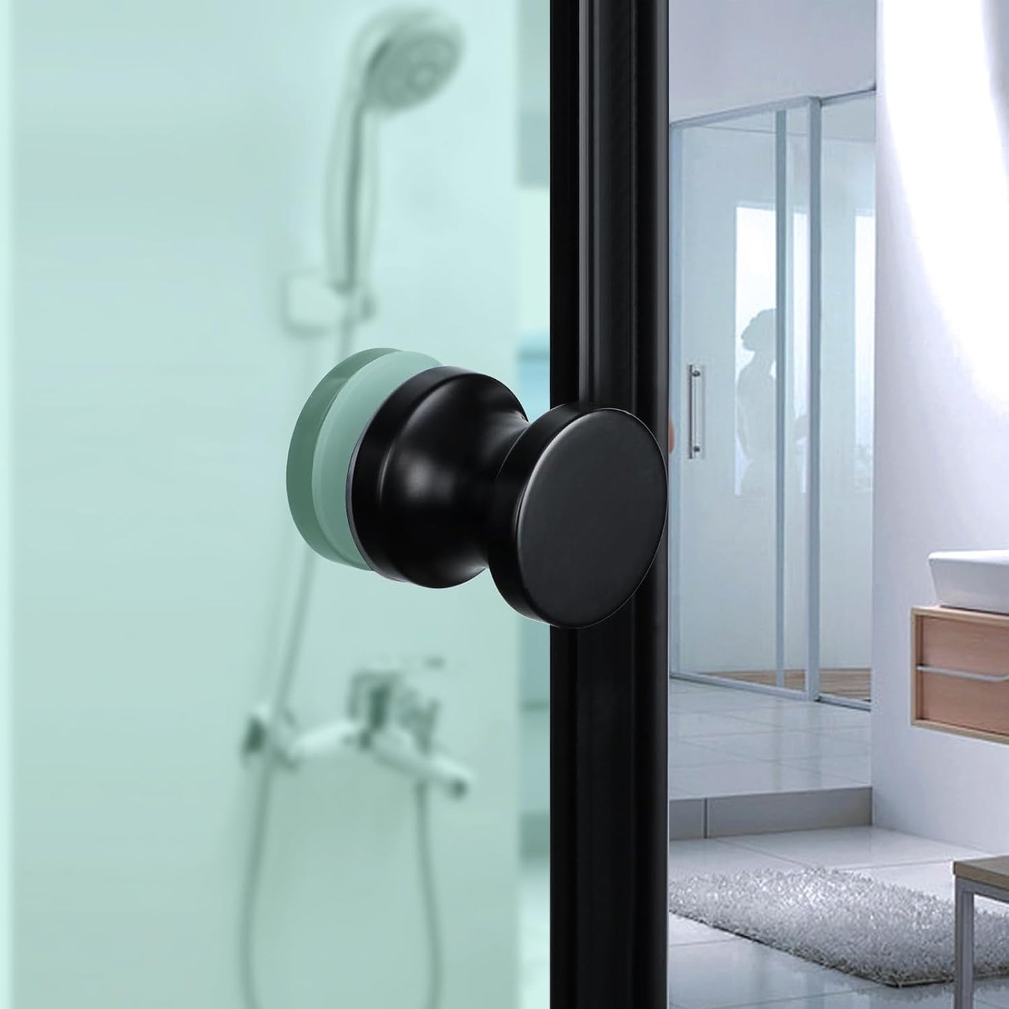 SUS304 Stainless Steel Black Finish Shower Glass Door Handle for Bathroom Sliding Doors - Alise L9000-B