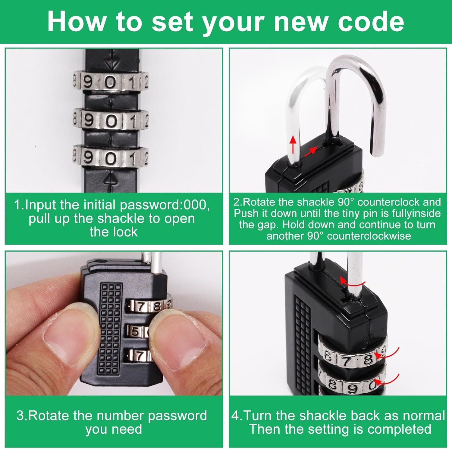 Sydien Self-Coiling Security Cable Lock Combo | 8.2Ft Extensible Wire w/ Double Loops & Vinyl Cover | 2.5mm Thickness | Ideal for Luggage, Bike, Gate, Fence | Black, 2 Pack