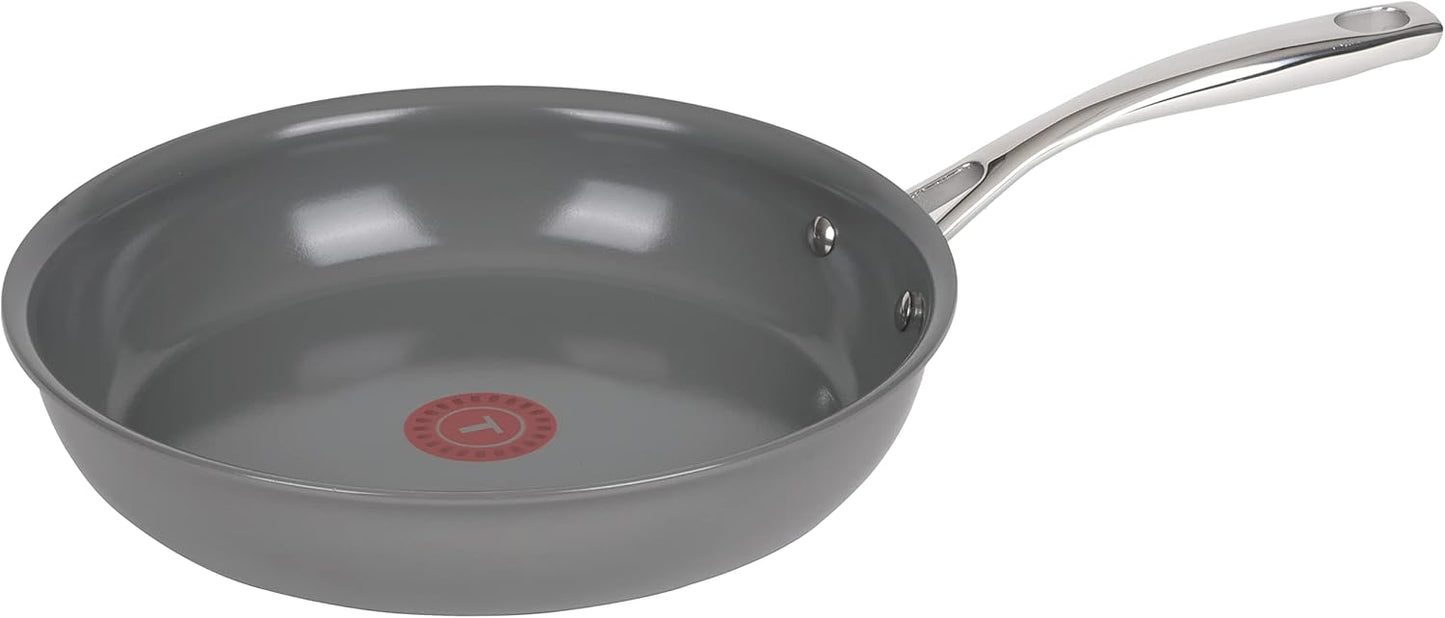 T-fal Ceramic Excellence Reserve 12 Inch Fry Pan, Nonstick, Induction Oven Safe Cookware - Grey