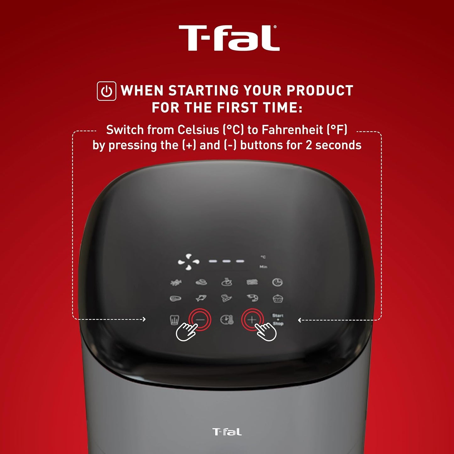 T-fal Easy Fry Max 5.3 qt Digital Air Fryer - 10 Cooking Programs, Touchscreen, Dishwasher-Safe, Fast & Healthy Cooking, Grey