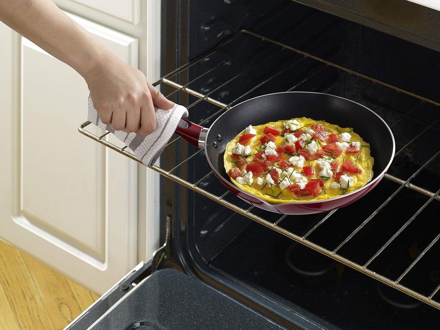 T-fal Excite ProGlide 14-Piece Cookware Set in Red, Nonstick with Thermo-Spot Heat Indicator, Dishwasher & Oven Safe