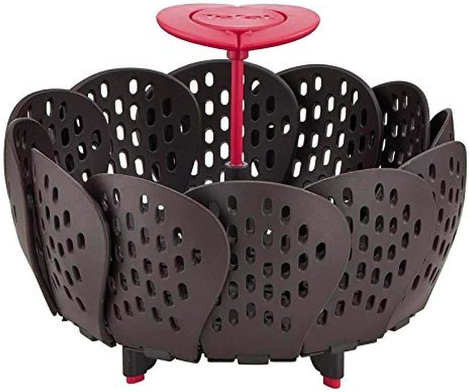 T-Fal Tefal Ingenio K2071614 Black Silicone Steamer Basket - 26 x 15.2 x 9.3 cm - Non-Stick Cooking Tool
