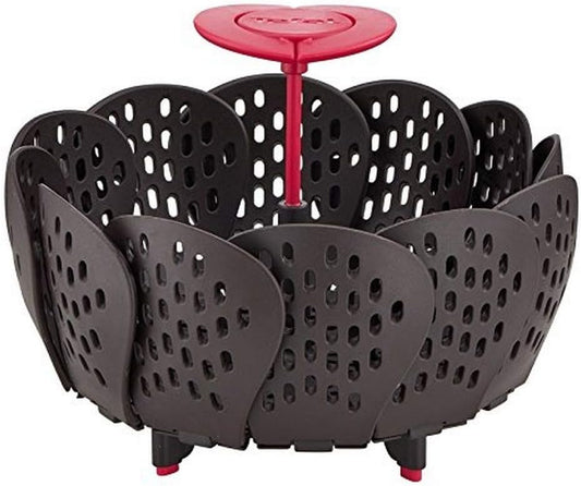 T-Fal Tefal Ingenio K2071614 Black Silicone Steamer Basket - 26 x 15.2 x 9.3 cm - Non-Stick Cooking Tool
