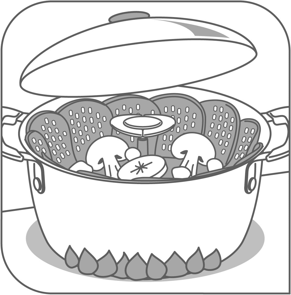 T-Fal Tefal Ingenio K2071614 Black Silicone Steamer Basket - 26 x 15.2 x 9.3 cm - Non-Stick Cooking Tool