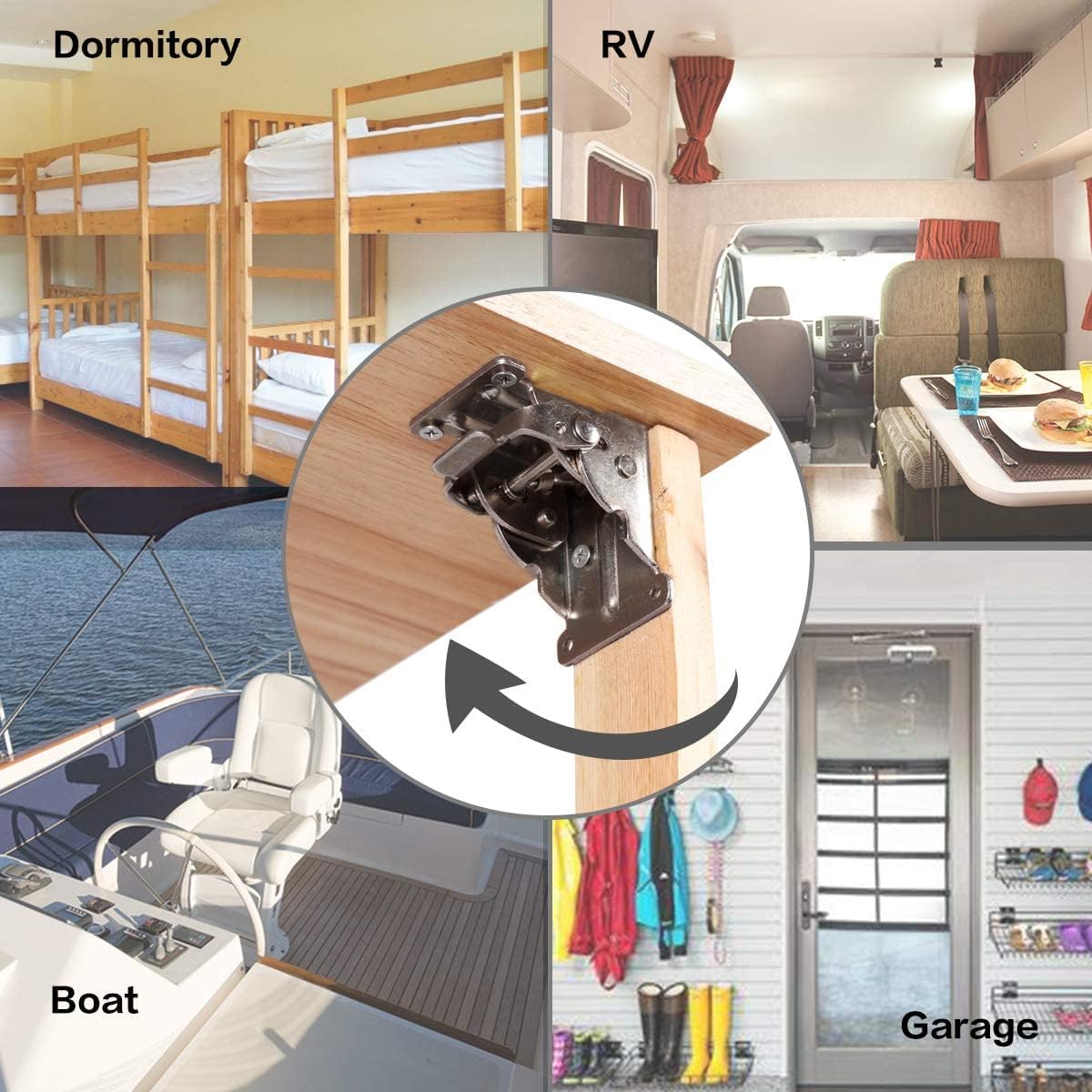 Table Bed Leg Support Brackets - 8 Pack Folding Lock Extension Brackets with Screws by TopDirect