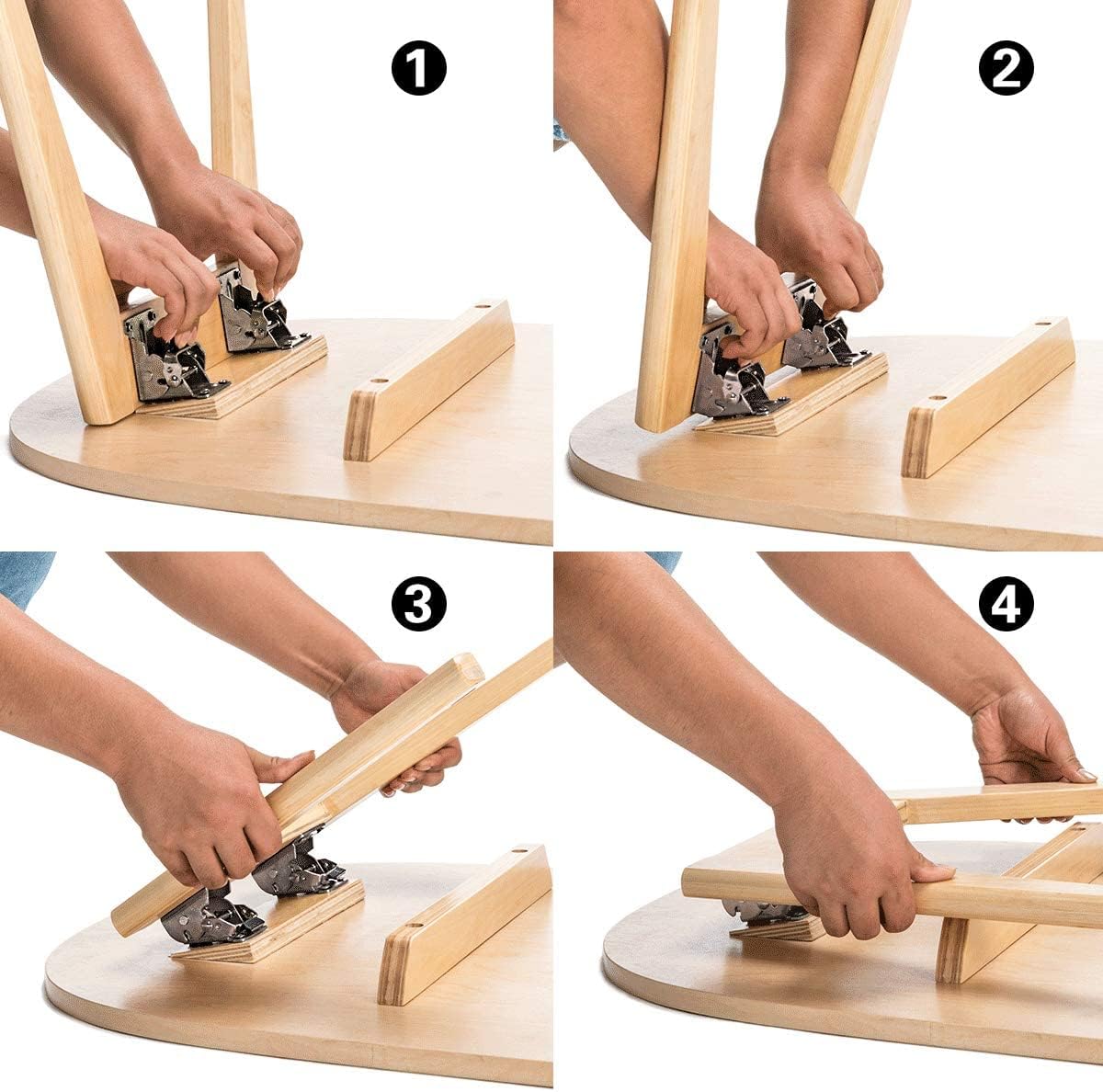 Table Bed Leg Support Brackets - 8 Pack Folding Lock Extension Brackets with Screws by TopDirect