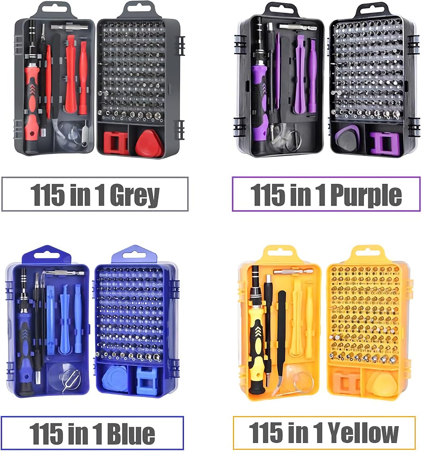 Taihom 115 in 1 Screwdriver Set for Glasses PC Laptop Phone Watch - Magnetic Precision Tool Kit (Blue)