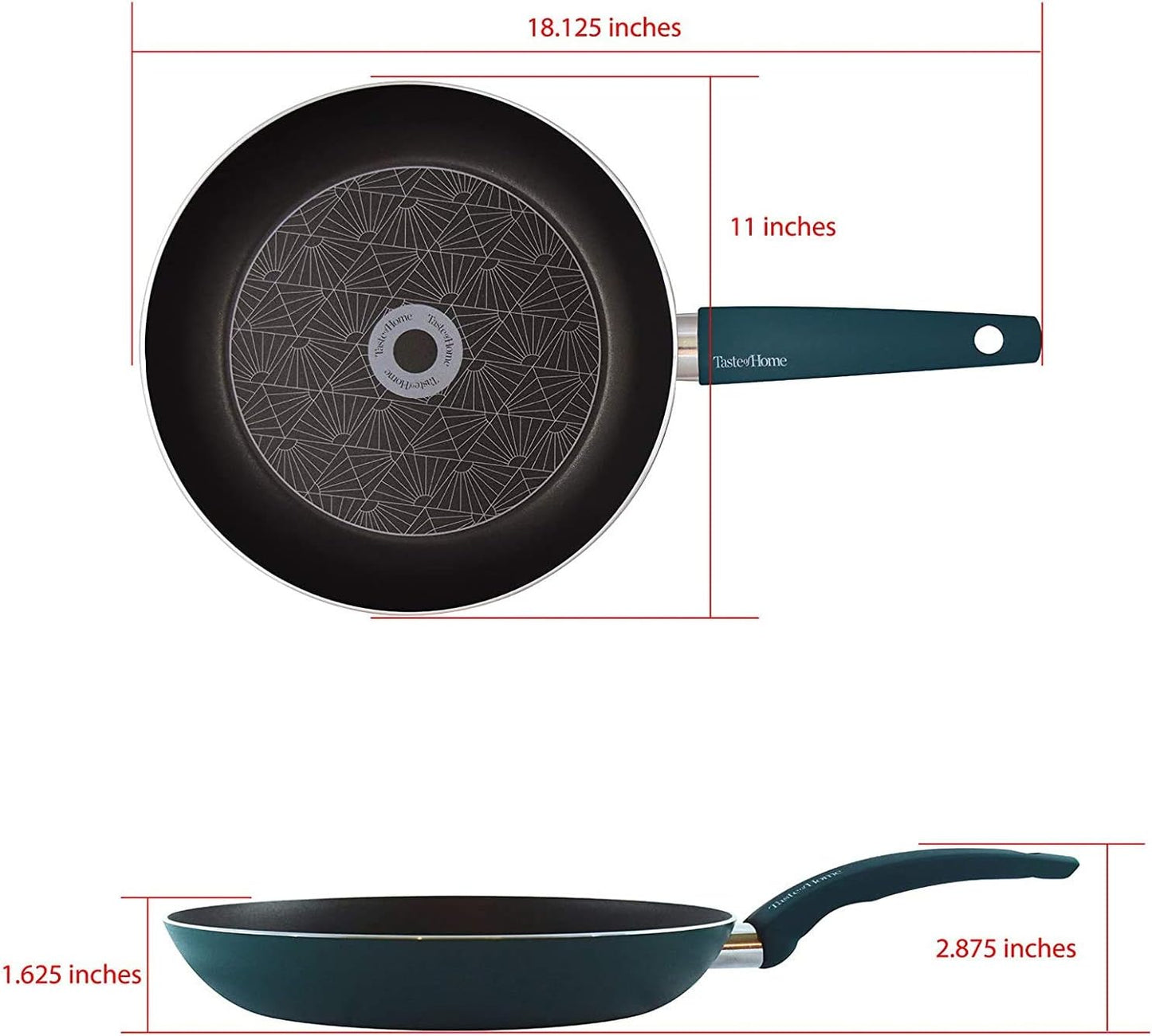 Taste of Home 2-Piece Non-Stick Aluminum Skillets Set - 9.5 and 11-inch
