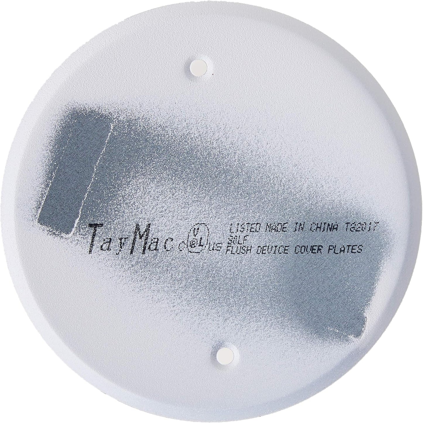 TayMac LPB3400 Flat Round Blank Plate 5 4-Inch, Metallic, White Finish + LPB3325 5-Inch Flat Blank Round Wallplate, White