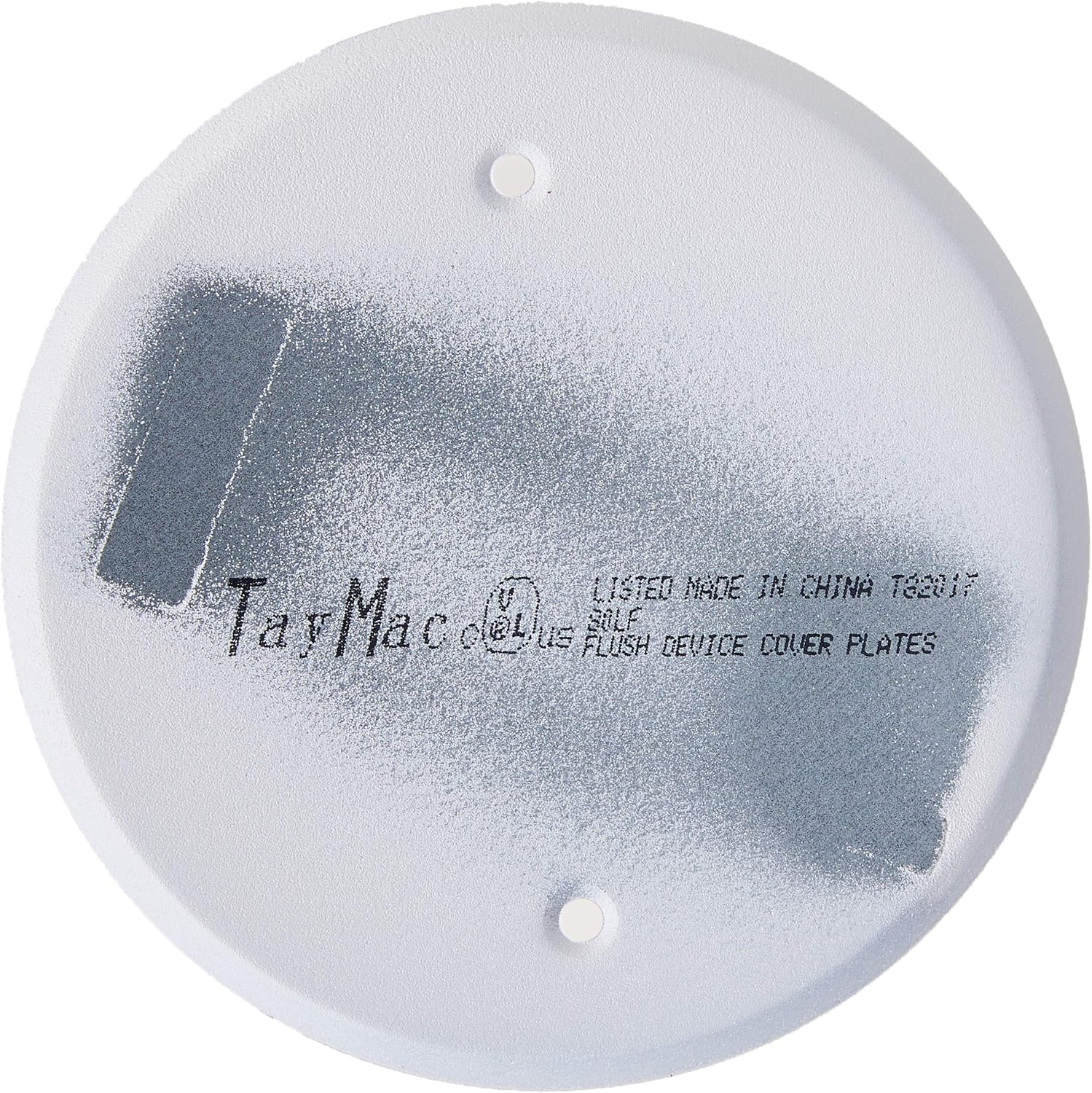 TayMac LPB3400 Flat Round Blank Plate 5 4-Inch, Metallic, White Finish + LPB3325 5-Inch Flat Blank Round Wallplate, White