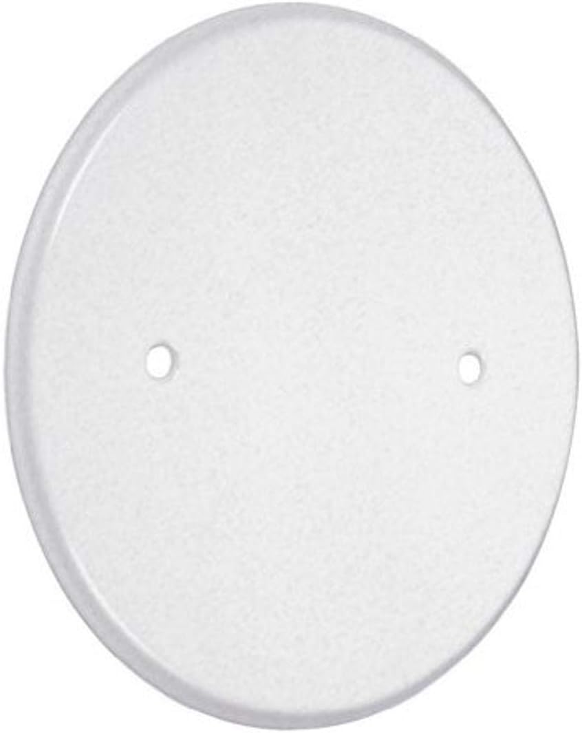 TayMac LPB3400 Flat Round Blank Plate 5 4-Inch, Metallic, White Finish + LPB3325 5-Inch Flat Blank Round Wallplate, White